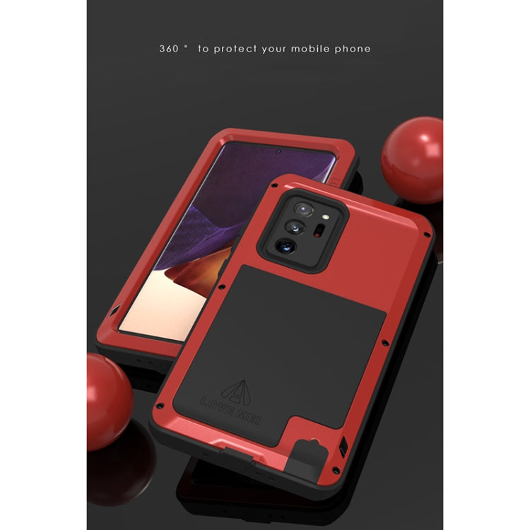 For Samsung Galaxy Note 20 Ultra LOVE MEI Metal Shockproof Waterproof Dustproof Protective Case without Glass(Red) - free shipping - PMC TechLife - Order now!