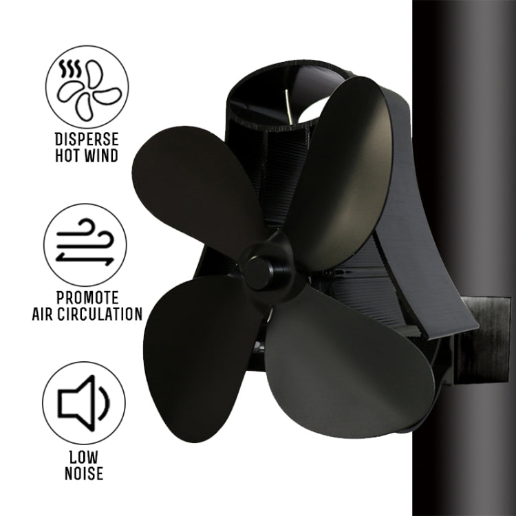 YL-105 4-Blade Aluminum Heat Powered Fireplace Stove Fan(Gold) - free shipping - PMC TechLife - Order now!