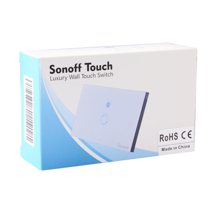 Sonoff  Touch 120mm 1 Gang Tempered Glass Panel Wall Switch Smart Home Light Touch Switch, Compatible with Alexa and Google Home, AC 90V-250V 400W 2A - Smart Socket by PMC TechLife | Online Shopping South Africa | PMC TechLife