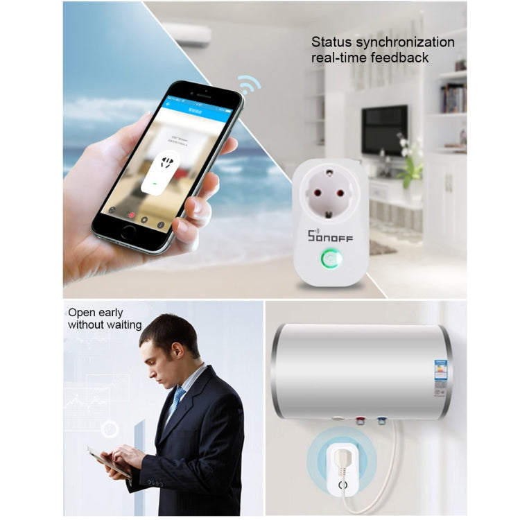 Sonoff S20-EU WiFi Smart Power Plug Socket Wireless Remote Control Timer Power Switch, Compatible with Alexa and Google Home, Support iOS and Android,  EU Plug - Smart Socket by Sonoff | Online Shopping South Africa | PMC Jewellery