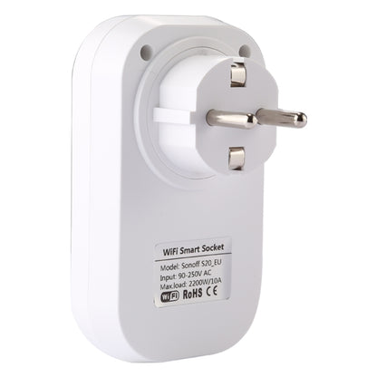 Sonoff S20-EU WiFi Smart Power Plug Socket Wireless Remote Control Timer Power Switch, Compatible with Alexa and Google Home, Support iOS and Android,  EU Plug - Smart Socket by Sonoff | Online Shopping South Africa | PMC Jewellery