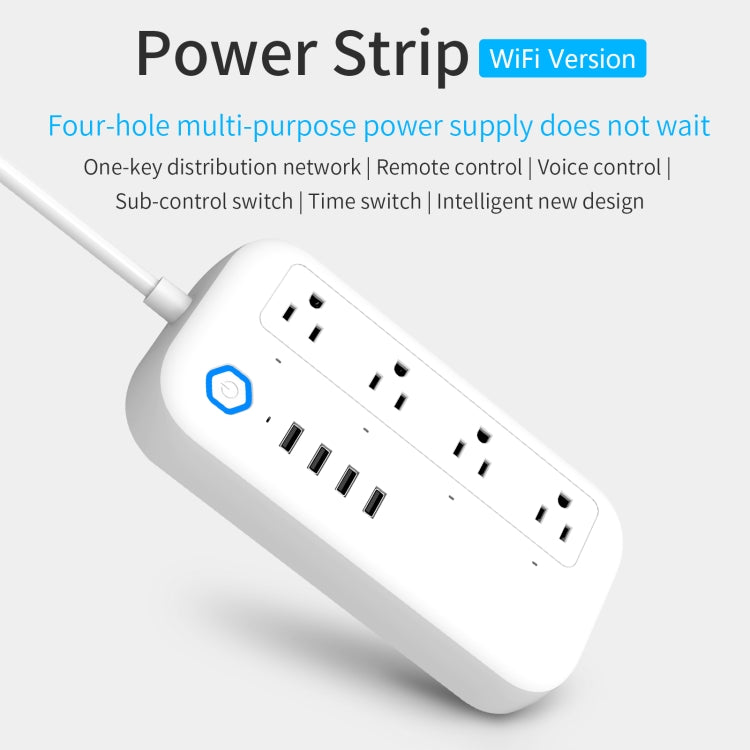 YPS11 Four Holes + 4 x USB Multi-purpose WiFi Smart Power Strip, US Plug - Smart Socket by PMC Jewellery | Online Shopping South Africa | PMC Jewellery