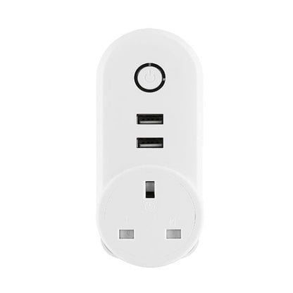 SA-002 2 USB Ports + 1 UK Socket WiFi Smart Power Plug Socket, Compatible with Alexa and Google Home, AC 110V-230V, UK Plug - Smart Socket by PMC Jewellery | Online Shopping South Africa | PMC Jewellery