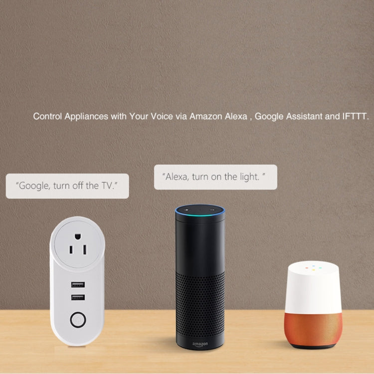 SA-002 2 USB Ports + 1 UK Socket WiFi Smart Power Plug Socket, Compatible with Alexa and Google Home, AC 110V-230V, UK Plug - Smart Socket by PMC TechLife | Online Shopping South Africa | PMC TechLife