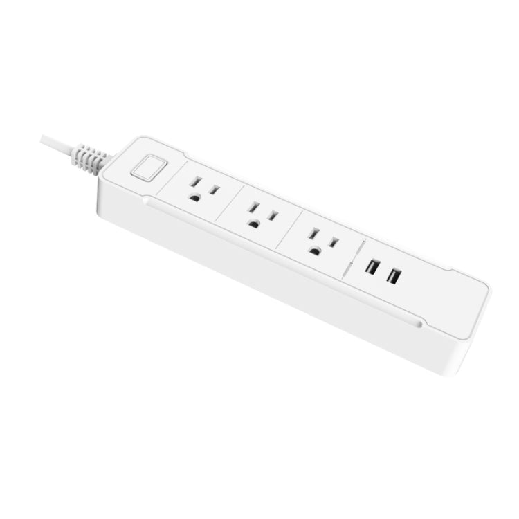 C198A 2 USB Ports + 3 US Sockets WiFi Smart Power Plug Socket, Compatible with Alexa and Google Home, AC 110V-240V, US Plug(White) - Smart Socket by PMC Jewellery | Online Shopping South Africa | PMC Jewellery