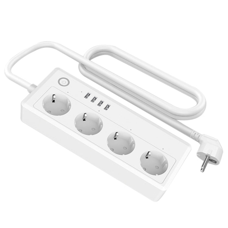 4 x USB Ports + 4 x EU Plug Jack 16A Max Output WiFi Remote Control Smart Power Socket Works with Alexa & Google Home & IFTTT, AC 230V, EU Plug - Smart Socket by PMC Jewellery | Online Shopping South Africa | PMC Jewellery