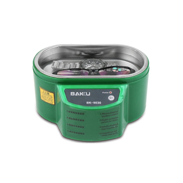 BAKU BK-9030 30W 0.8L LCD Display Ultrasonic Cleaner, AC 220V, EU Plug(Green) - Ultrasonic Cleaner by BAKU | Online Shopping South Africa | PMC TechLife | Buy Now Pay Later Mobicred