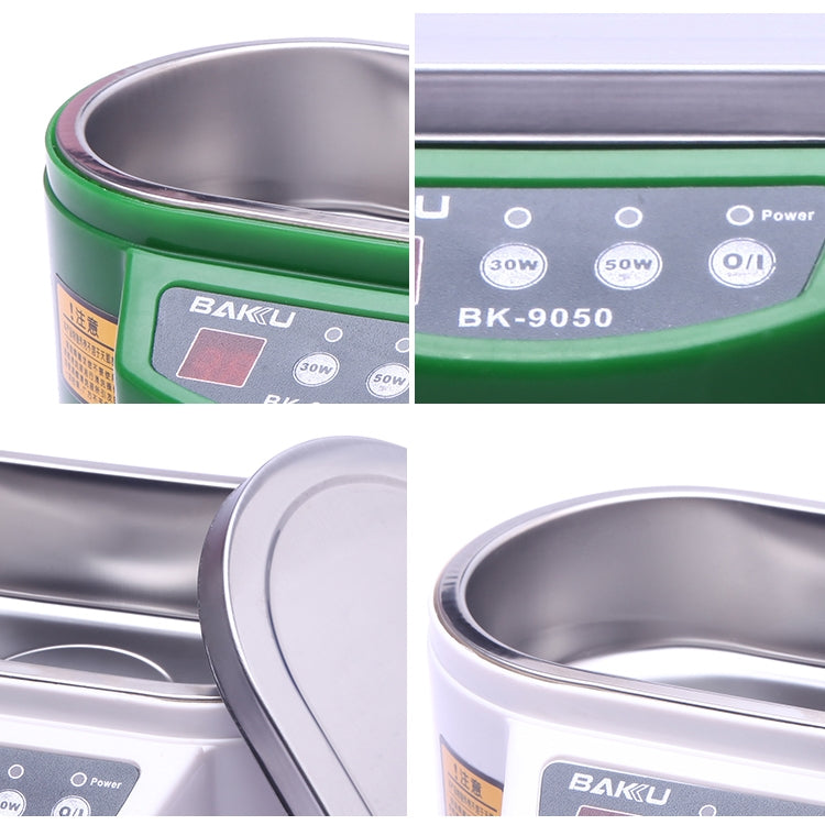 BAKU BK-9050 30W / 50W Adjustable 0.6L LCD Display Ultrasonic Cleaner, AC 220V(Green) - free shipping - PMC TechLife - Order now!