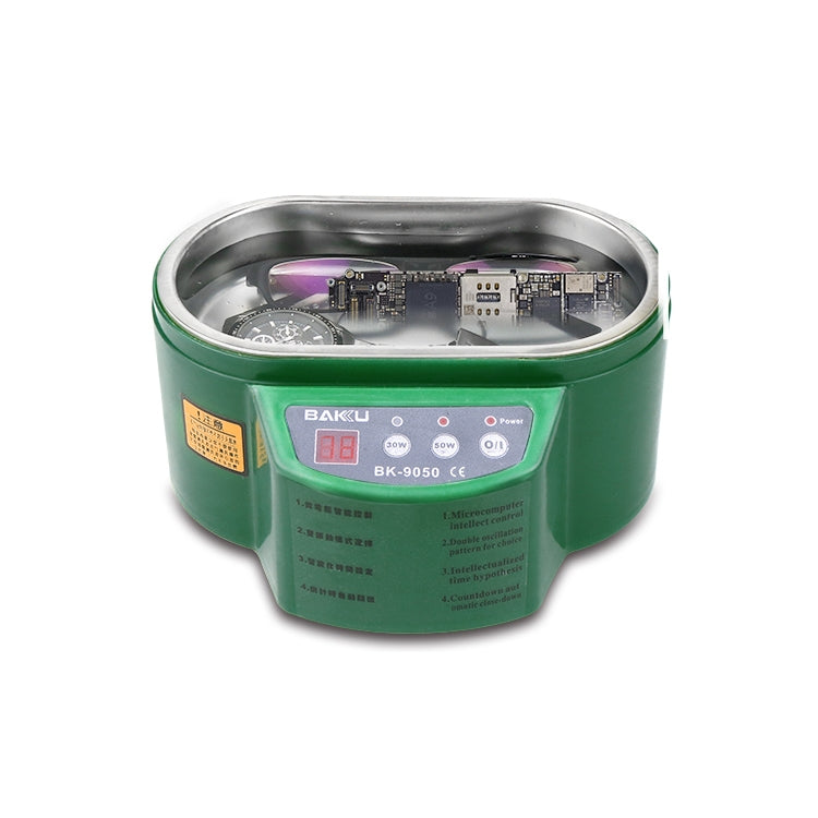 BAKU BK-9050 30W / 50W Adjustable 0.6L LCD Display Ultrasonic Cleaner, AC 220V(White) - Ultrasonic Cleaner by BAKU | Online Shopping South Africa | PMC TechLife | Buy Now Pay Later Mobicred