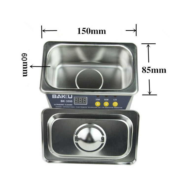 BAKU BK-3550 35W / 50W Adjustable 0.8L LCD Display Ultrasonic Cleaner, AC 110V, US Plug - Ultrasonic Cleaner by BAKU | Online Shopping South Africa | PMC TechLife | Buy Now Pay Later Mobicred