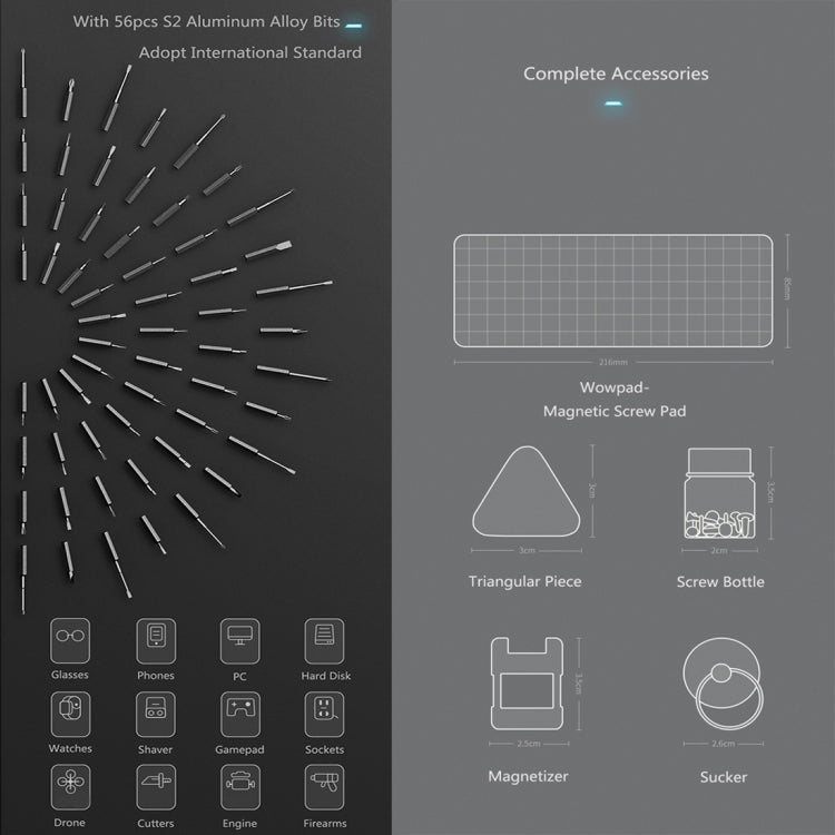 Xiaomi WOWSTICK 1F+ 69 in 1 Electric Screwdriver Cordless Lithium-ion Charge LED Power Screwdriver - Screwdriver by Xiaomi | Online Shopping South Africa | PMC Jewellery