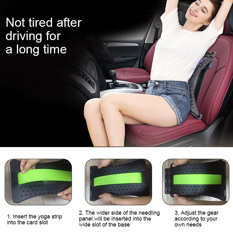 Lumbar Traction Stretching Device Posture Corrector Waist Support Spine Pain Relief Back Massage Stretcher(Black purple) - free shipping - PMC TechLife - Order now!