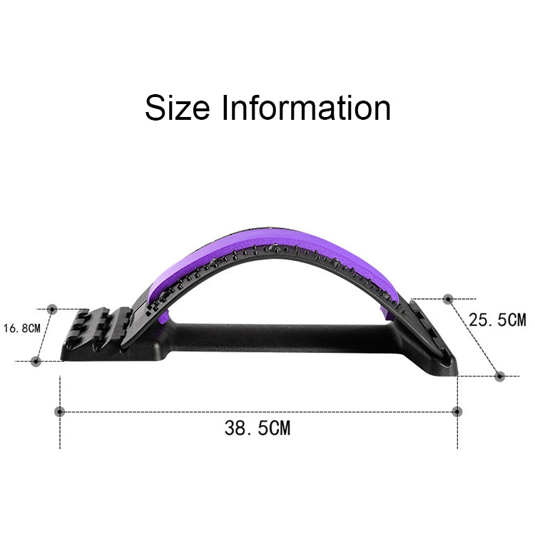 Lumbar Traction Stretching Device Posture Corrector Waist Support Spine Pain Relief Back Massage Stretcher(Black purple) - free shipping - PMC TechLife - Order now!