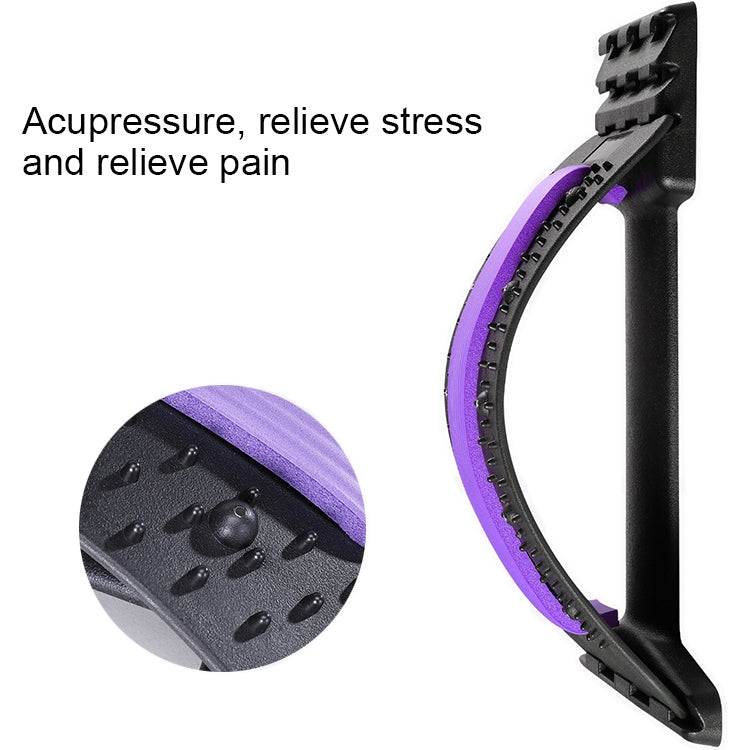 Lumbar Traction Stretching Device Posture Corrector Waist Support Spine Pain Relief Back Massage Stretcher(Black purple) - free shipping - PMC TechLife - Order now!