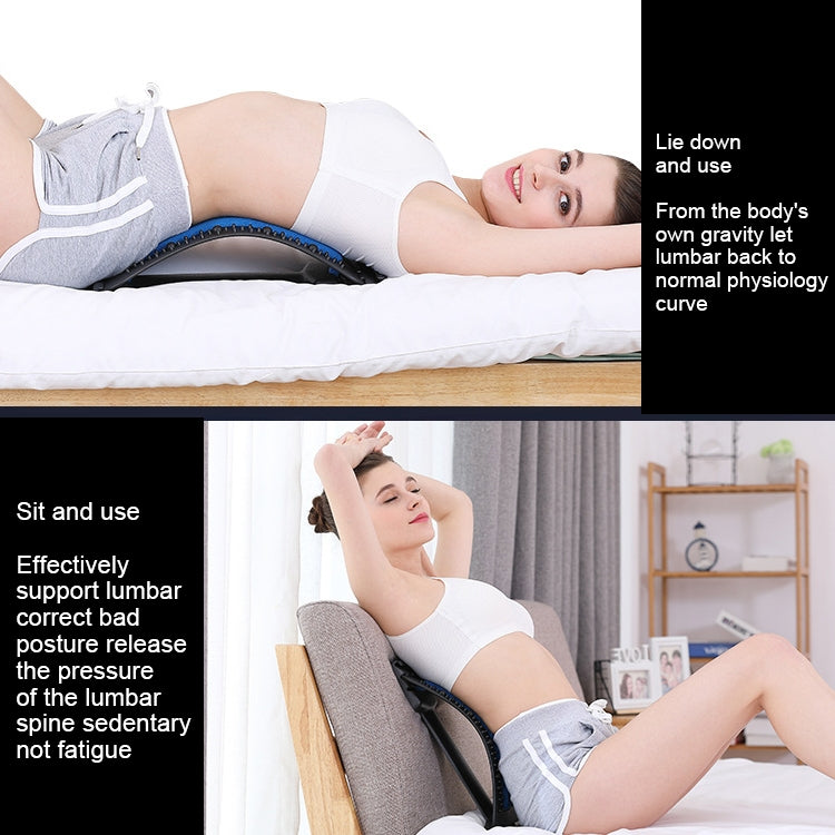 Lumbar Traction Stretching Device Posture Corrector Waist Support Spine Pain Relief Back Massage Stretcher(Black Red) - free shipping - PMC TechLife - Order now!