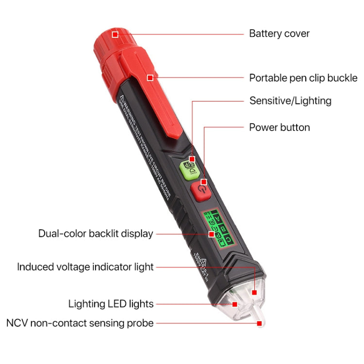 HABOTEST HT100P Non Contact 3 Phase Rotation Indicator AC LCD Display Detector Pen Tester - free shipping - PMC TechLife - Order now!