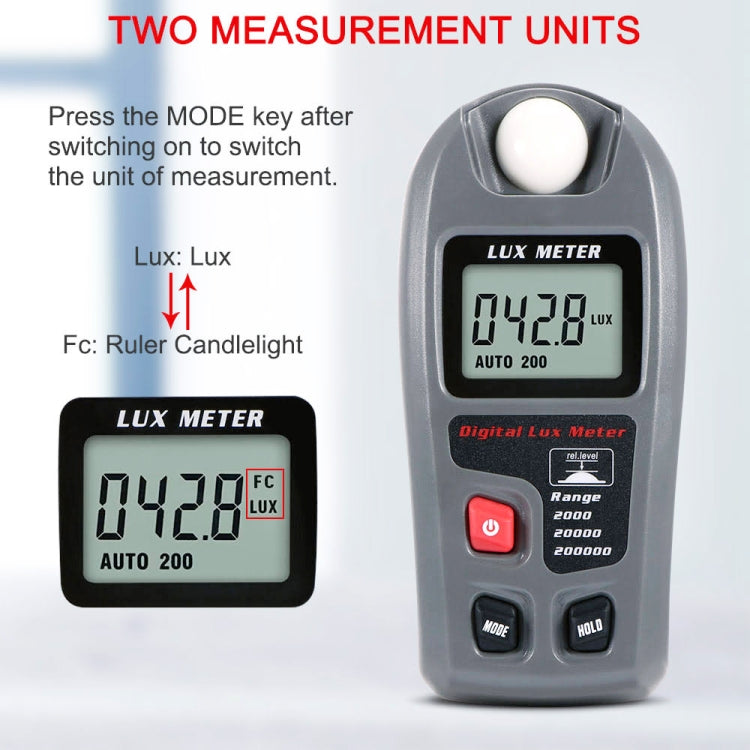 MT-30 LCD Portable Digital Light Lux Meter for Factory / School / House Various Occasion, Range: 0.1-200,000 Lux - free shipping - PMC TechLife - Order now!