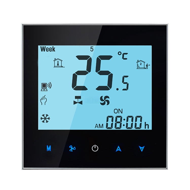 LCD Display Air Conditioning 4-Pipe Programmable Room Thermostat for Fan Coil Unit, Supports Wifi (Black) - Thermostat & Thermometer by PMC Jewellery | Online Shopping South Africa | PMC Jewellery