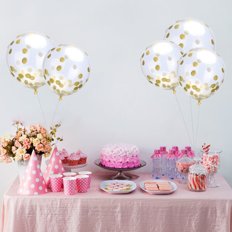 5 PCS 12 inch Transparent Gold Sequins Confetti Balloons, Holiday Party Wedding Decoration Confetti Balloons, Random Style Delivery - free shipping - PMC TechLife - Order now!