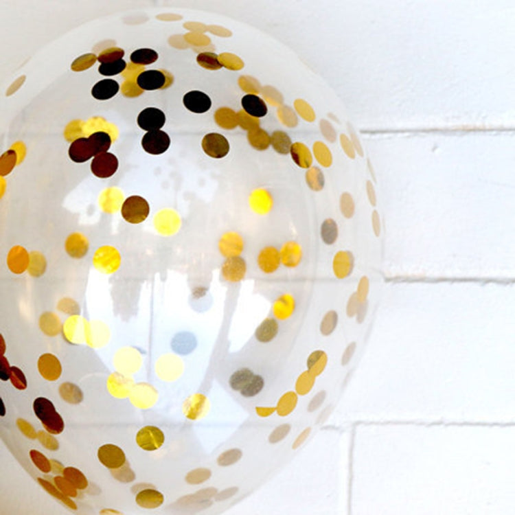 5 PCS 12 inch Transparent Gold Sequins Confetti Balloons, Holiday Party Wedding Decoration Confetti Balloons, Random Style Delivery - free shipping - PMC TechLife - Order now!