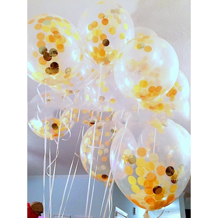 5 PCS 12 inch Transparent Gold Sequins Confetti Balloons, Holiday Party Wedding Decoration Confetti Balloons, Random Style Delivery - free shipping - PMC TechLife - Order now!