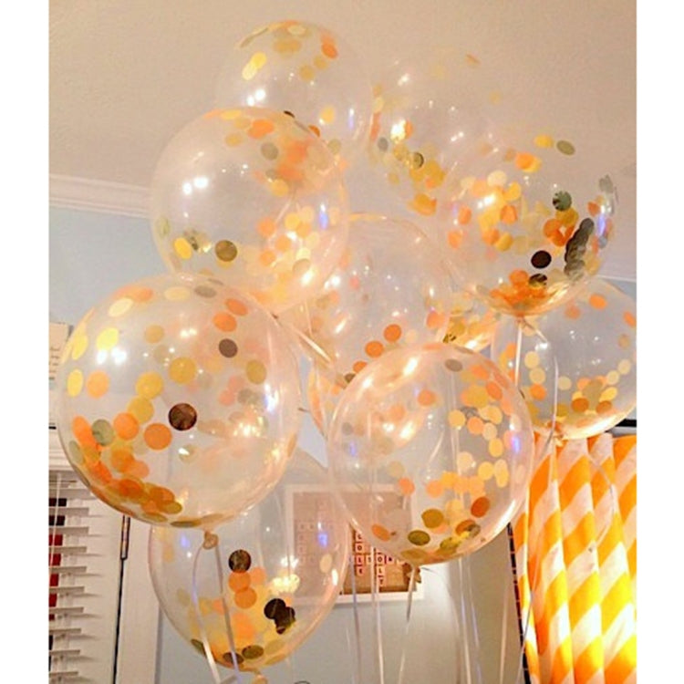 5 PCS 12 inch Transparent Gold Sequins Confetti Balloons, Holiday Party Wedding Decoration Confetti Balloons, Random Style Delivery - free shipping - PMC TechLife - Order now!