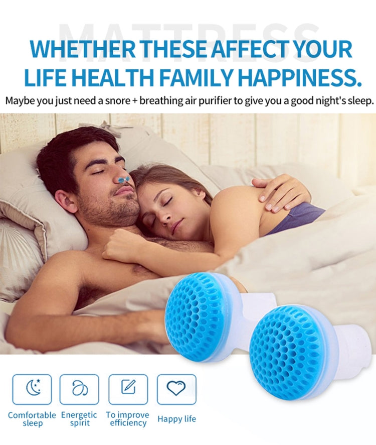 2 PCS 2 in 1 ABS Silicone Anti Snoring Air Purifier(Blue) - Anti Snoring Tools by PMC Jewellery | Online Shopping South Africa | PMC Jewellery