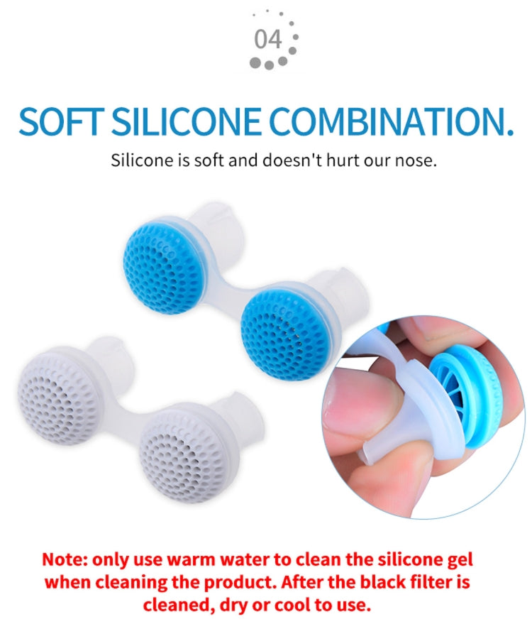 2 PCS 2 in 1 ABS Silicone Anti Snoring Air Purifier(White) - Anti Snoring Tools by PMC Jewellery | Online Shopping South Africa | PMC Jewellery