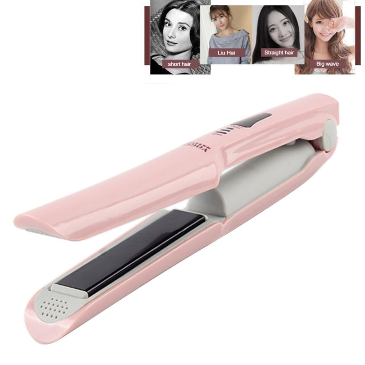 Wireless Mini USB Rechargeable Hair Straightener Hair Curler Double Purpose Hair Splint(Pink) - free shipping - PMC TechLife - Order now!