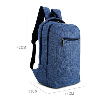 Universal Multi-Function Canvas Cloth Laptop Computer Shoulders Bag Business Backpack Students Bag, Size: 43x28x12cm, For 15.6 inch and Below Macbook, Samsung, Lenovo, Sony, DELL Alienware, CHUWI, ASUS, HP(Blue) - Backpack by PMC Jewellery | Online Shopping South Africa | PMC Jewellery