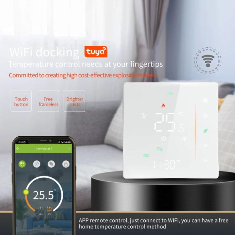 BHT-006GCLW 95-240V AC 5A Smart Home Heating Thermostat for EU Box, Control Boiler Heating with Only Internal Sensor, WiFi (Black) - Thermostat & Thermometer by PMC TechLife | Online Shopping South Africa | PMC TechLife