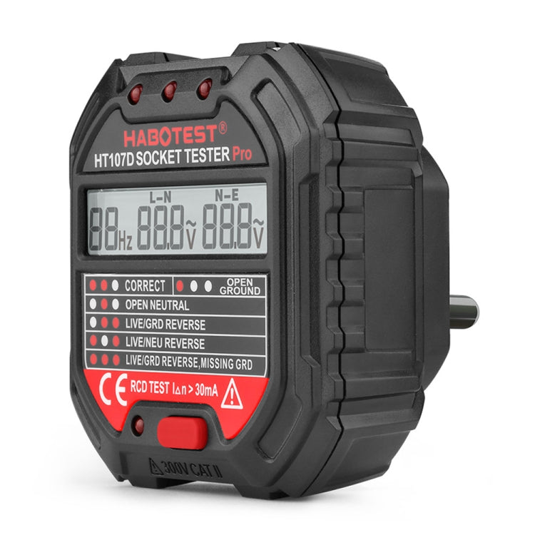 HABOTEST HT107D Multifunctional Digital Display Socket Tester (UK Plug) - free shipping - PMC TechLife - Order now!