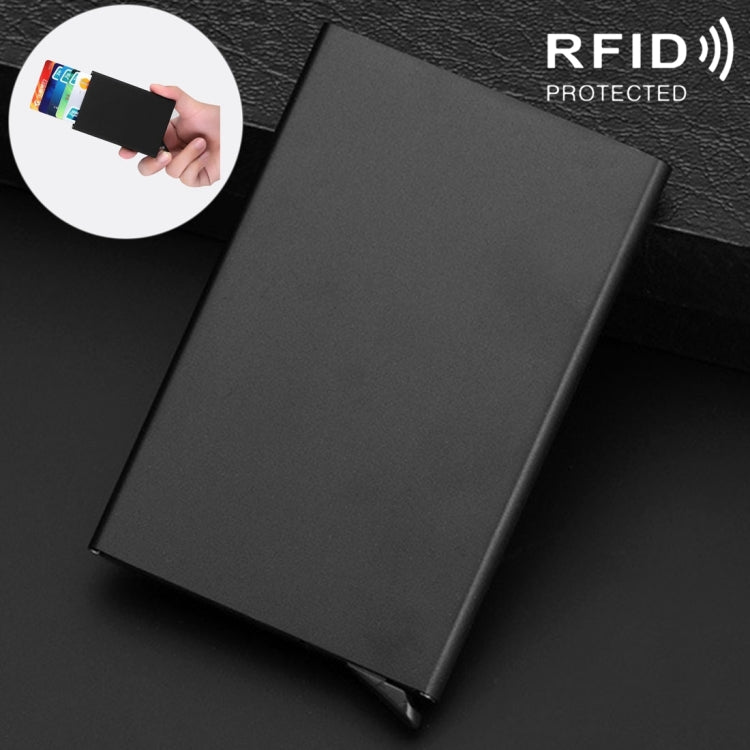 Antimagnetic Stainless Steel PU Business Card Holder Credit Card Case, Size: 10*6.2*0.8cm(Black) - free shipping - PMC TechLife - Order now!