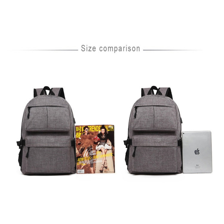 Universal Multi-Function Oxford Cloth Laptop Shoulders Bag Backpack with External USB Charging Port, Size: 46x32x12cm, For 15.6 inch and Below Macbook, Samsung, Lenovo, Sony, DELL Alienware, CHUWI, ASUS, HP(Grey) - Backpack by PMC Jewellery | Online Shopping South Africa | PMC Jewellery
