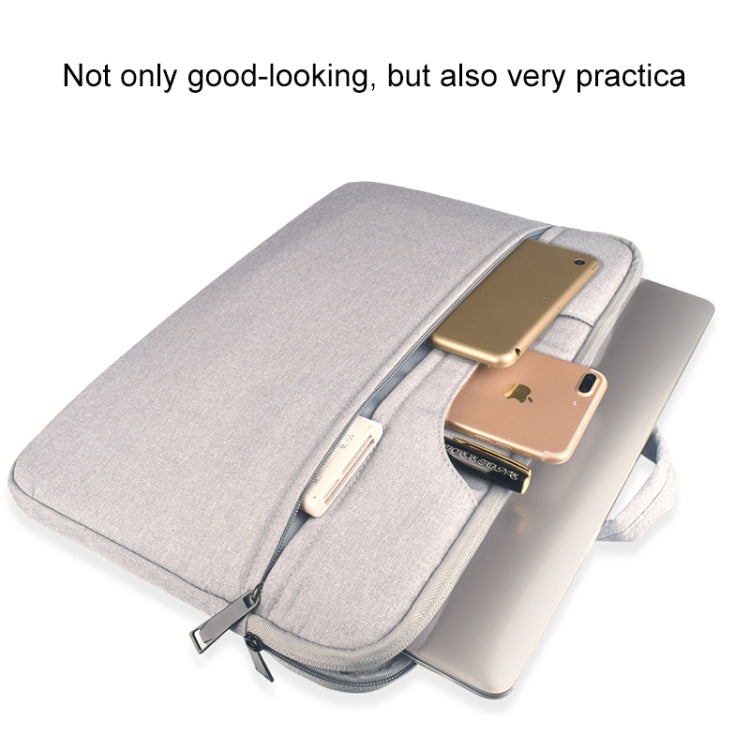 Breathable Wear-resistant Shoulder Handheld Zipper Laptop Bag, For 15.6 inch and Below Macbook, Samsung, Lenovo, Sony, DELL Alienware, CHUWI, ASUS, HP (Black) - 15.6 - 17 inch by PMC TechLife | Online Shopping South Africa | PMC TechLife