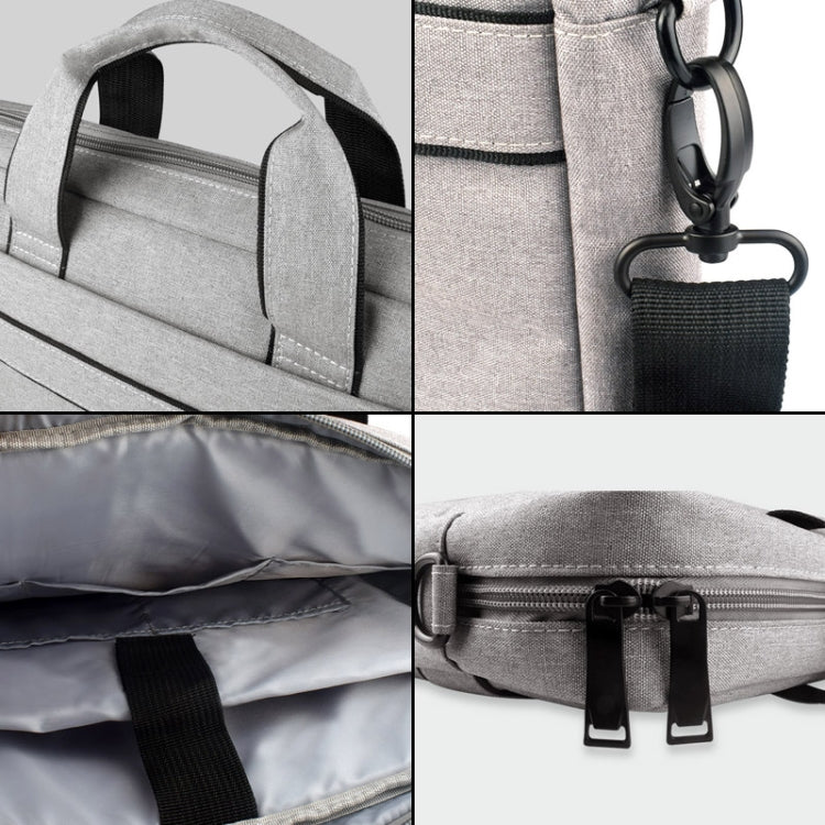 Breathable Wear-resistant Thin and Light Fashion Shoulder Handheld Zipper Laptop Bag with Shoulder Strap, For 15.6 inch and Below Macbook, Samsung, Lenovo, Sony, DELL Alienware, CHUWI, ASUS, HP (Black) - 15.6 - 17 inch by PMC TechLife | Online Shopping South Africa | PMC TechLife