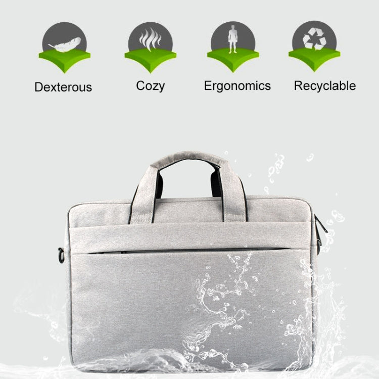 Breathable Wear-resistant Thin and Light Fashion Shoulder Handheld Zipper Laptop Bag with Shoulder Strap, For 15.6 inch and Below Macbook, Samsung, Lenovo, Sony, DELL Alienware, CHUWI, ASUS, HP (Grey) - 15.6 - 17 inch by PMC TechLife | Online Shopping South Africa | PMC TechLife