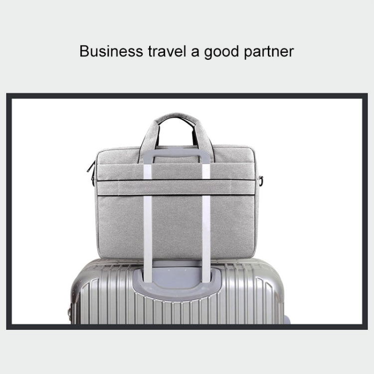 Breathable Wear-resistant Thin and Light Fashion Shoulder Handheld Zipper Laptop Bag with Shoulder Strap, For 15.6 inch and Below Macbook, Samsung, Lenovo, Sony, DELL Alienware, CHUWI, ASUS, HP (Grey) - 15.6 - 17 inch by PMC TechLife | Online Shopping South Africa | PMC TechLife