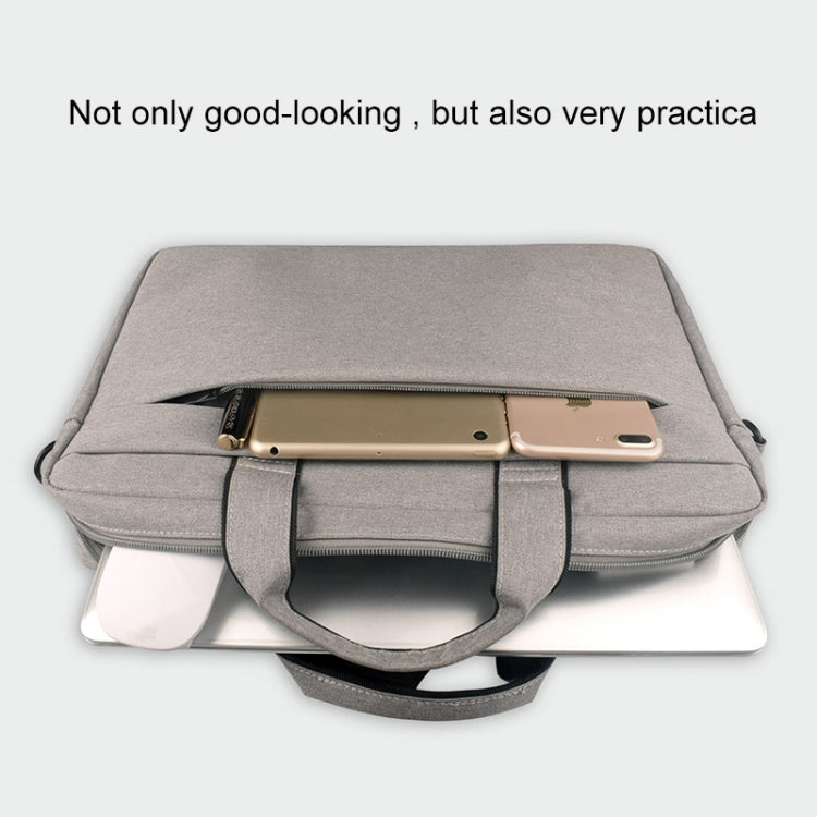 Breathable Wear-resistant Thin and Light Fashion Shoulder Handheld Zipper Laptop Bag with Shoulder Strap, For 15.6 inch and Below Macbook, Samsung, Lenovo, Sony, DELL Alienware, CHUWI, ASUS, HP (Navy Blue) - 15.6 - 17 inch by PMC TechLife | Online Shopping South Africa | PMC TechLife