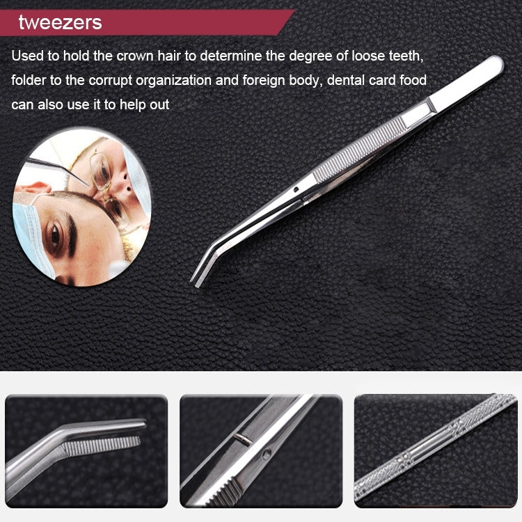 6 in 1 Dental Tool Set (Stainless Steel Probe + Hoe-shaped Dentist + Sickle Dentist + Tooth Stain Rejection Device + Dental Tweezers + Mouth Mirror) - Dental Tools by PMC Jewellery | Online Shopping South Africa | PMC Jewellery