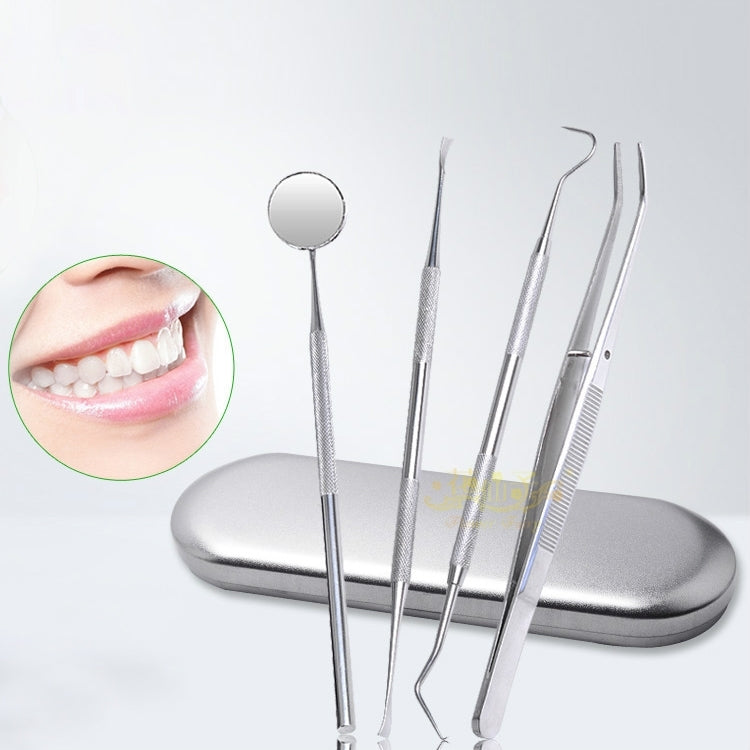 4 in 1 Dental Tool Set (Stainless Steel Probe + Hoe-shaped Dentist + Dental Tweezers + Mouth Mirror) - free shipping - PMC TechLife - Order now!