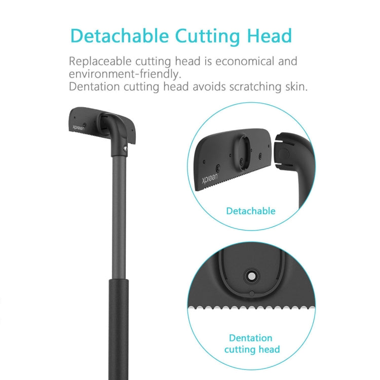 XPREEN XPRE034 Stretchable Handle Stainless Steel Blade Back Shaver Adjustable Back Razor with Lanyard for Men(Black) - Hair Removal by Xpreen | Online Shopping South Africa | PMC TechLife | Buy Now Pay Later Mobicred