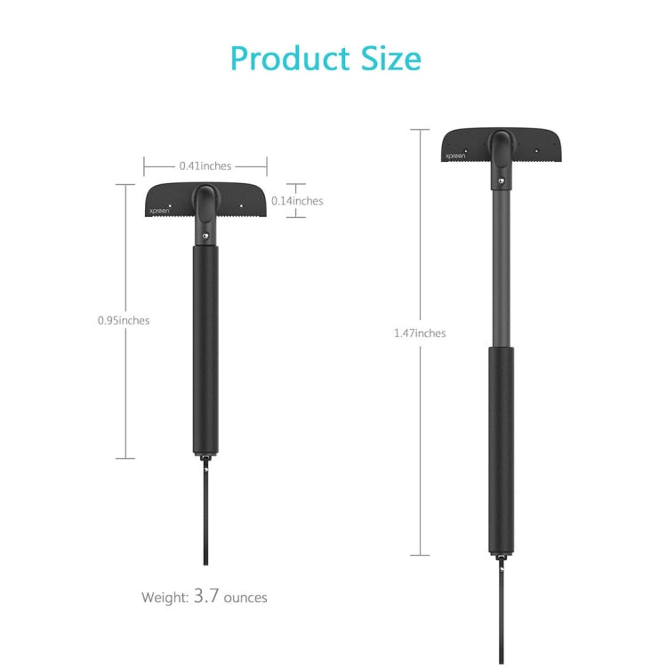 XPREEN XPRE034 Stretchable Handle Stainless Steel Blade Back Shaver Adjustable Back Razor with Lanyard for Men(Black) - Hair Removal by Xpreen | Online Shopping South Africa | PMC TechLife | Buy Now Pay Later Mobicred