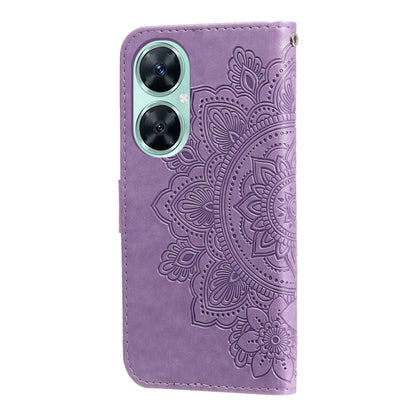 For Huawei nova 11i / Maimang 20 5G / Enjoy 60 Pro 7-petal Flowers Embossing Leather Phone Case (Light Purple) - Huawei Cases by PMC Jewellery | Online Shopping South Africa | PMC Jewellery