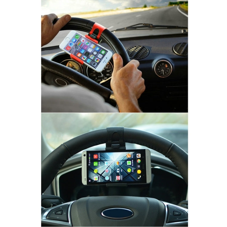 [HK Warehouse] HAWEEL Universal Car Steering Wheel Phone Mount Holder(Black) - Car Holders by HAWEEL | Online Shopping South Africa | PMC TechLife