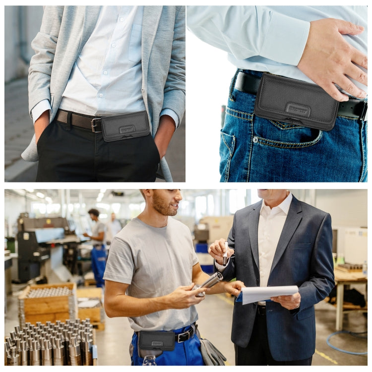 HAWEEL 6.1-6.8 inch Nylon Cloth Phone Belt Clip Horizontal Carrying Pouch with Card Slot (Black) -  by HAWEEL | Online Shopping South Africa | PMC TechLife | Buy Now Pay Later Mobicred