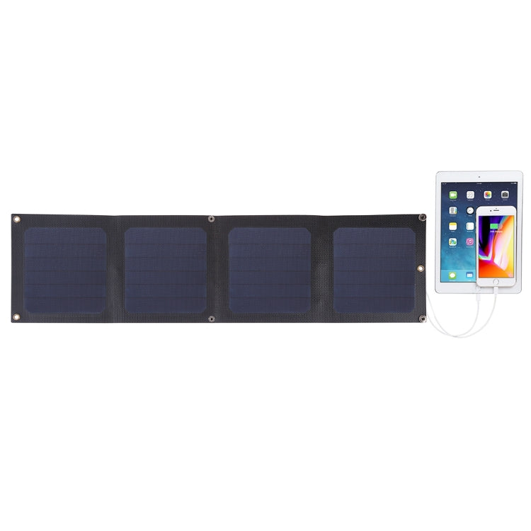 HAWEEL 14W 4-Fold ETFE Solar Panel Charger with 5V / 2.1A Max Dual USB Ports, Support QC3.0 and AFC(Black) - Charger by HAWEEL | Online Shopping South Africa | PMC Jewellery