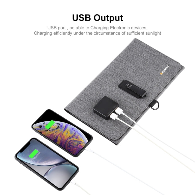 HAWEEL 21W Ultrathin 3-Fold Foldable 5V / 3A Solar Panel Charger with Dual USB Ports, Support QC3.0 and AFC(Black) - free shipping - PMC TechLife - Order now!