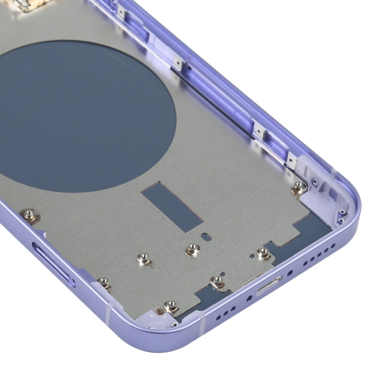Back Housing Cover with SIM Card Tray & Side  Keys & Camera Lens for iPhone 12(Purple) - Back Cover by PMC TechLife | Online Shopping South Africa | PMC TechLife