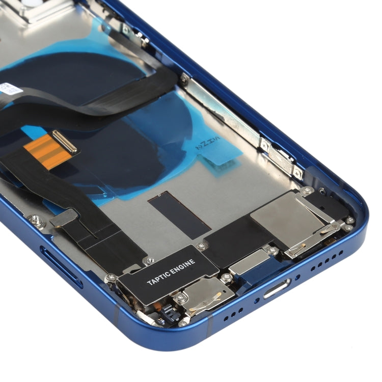 Battery Back Cover Assembly (with Side Keys & Speaker Ringer Buzzer & Motor & Camera Lens & Card Tray & Power Button + Volume Button + Charging Port & Wireless Charging Module) for iPhone 12(Blue) - Back Cover by PMC TechLife | Online Shopping South Africa | PMC TechLife